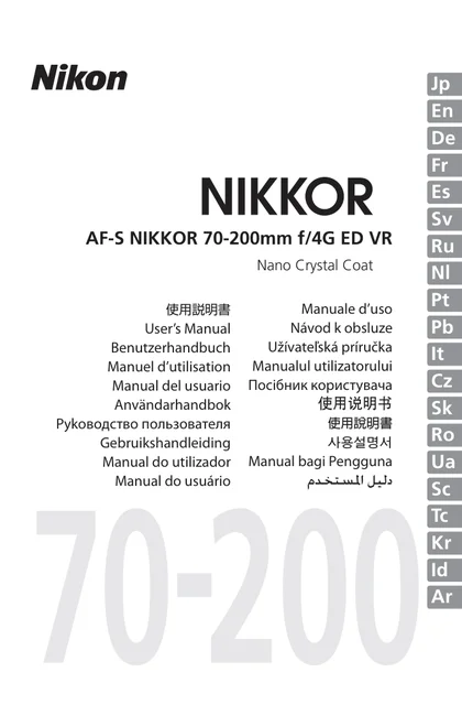 nikon尼康AF-S NIKKOR 70-200mm f_4G ED VR